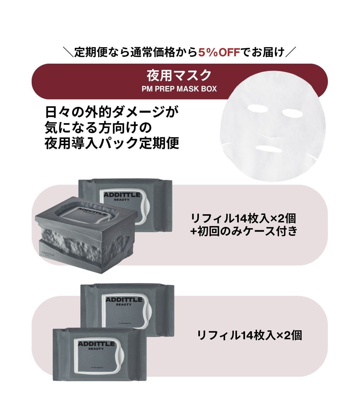【定期購入】プレスキンケアマスクボックス(4週間分)